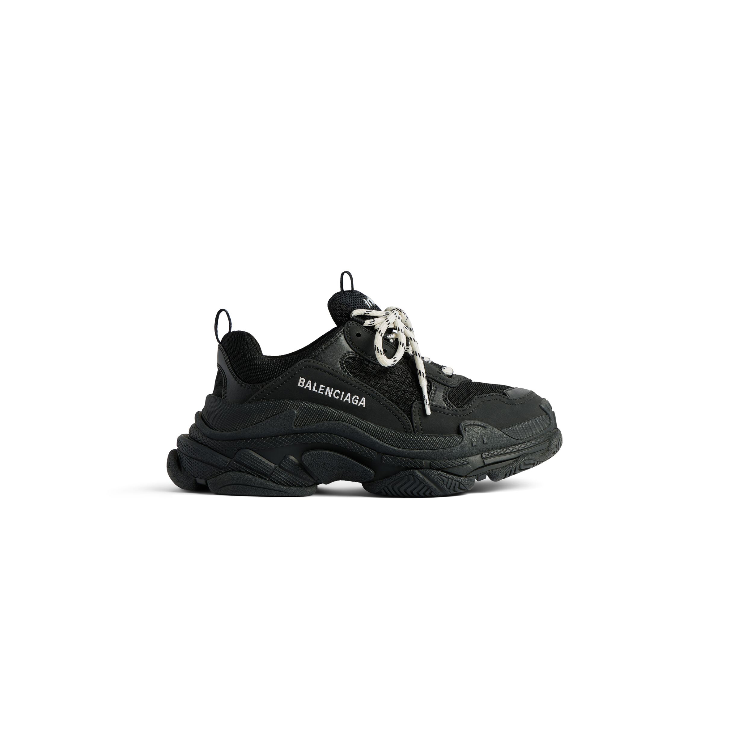 BALENCIAGA MEN'S TRIPLE S SNEAKER IN BLACK 534217W2CA11000 BALENCIAGA MEN'S TRIPLE S SNEAKER IN BLACK 534217W2CA11000